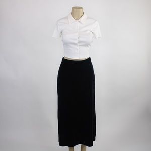 90s Liz Chairborne Black velvet long skirt
